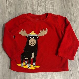 Carter's Fleece Reindeer Long Sleeve Shit Sz 3T